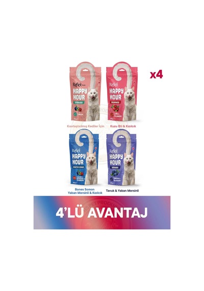 Reflex Happy Hour 4lü Avantaj1 Kedi 4x60gr