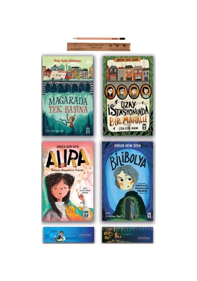 İlk Genç Timaş Uzay İstasyonunda Bir Mahalle - Aura - Bilibolya - Mağarada Tek Başına Set 4 Kitap