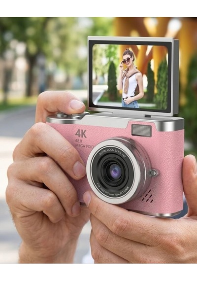 48 Mp Dijital Kamera Flip Ekran 18x Zoom Vlog Selfie Kamera - Glst4441-3175 Renkli