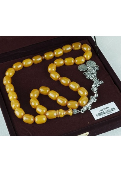 Lapisdo 925 Ayar Gümüş Püsküllü Çubuk Sıkma Kehribar Kapsül Kesim 13x18mm Tesbih - İbrahim Yeşilnacar Usta İşi Lapisdo 925 Ayar Gümüş Püsküllü Çubuk Sıkma Kehribar Kapsül Kesim 13x18mm Tesbih - İbrahim Yeşilnacar Usta İşi