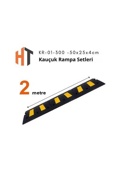 Kauçuk Rampa Set, Otopark Rampası, Kaldırım Rampası 50x25x4,5 Cm 2 Metre