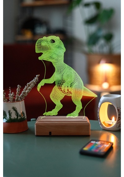 Özel Tasarım Dinazor 3D Led Lamba