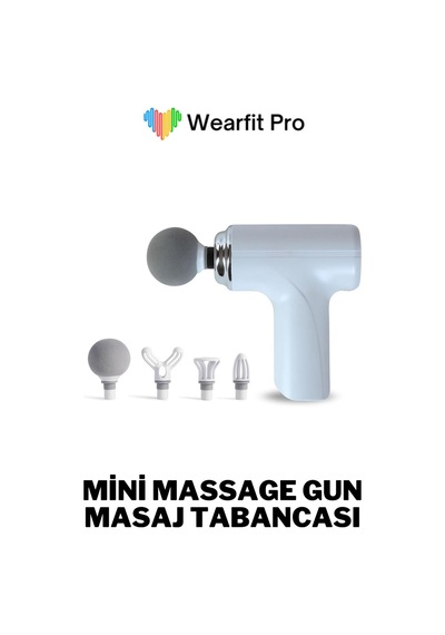 Wearfitpro 6 Fonksiyonlu Titreşimli Yoğurmalı 4 Başlıklı Masaj Aleti Darbeli Masaj Tabancası Kas Rahatlatıcı