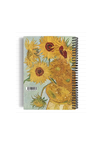 Vincent Van Gogh/vase With 12 Sunflowers,1888 Spiralli Defter 23 A5 Çizgili 100 Sayfa Okul Düz Çok Renkli