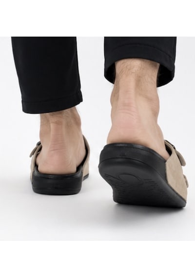 N Napa Shoe Pld.5002e.bej Terlik Napa Shoe Erkek Çift Tokalı Günlük Comfort Terlik Bej