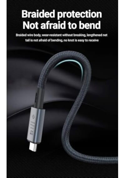 Zr848 240w Usb 4.0 40gbps 8k Thunderbolt Görüntü Aktarım Ve Hızlı Şarj Kablosu 0,5 Metre