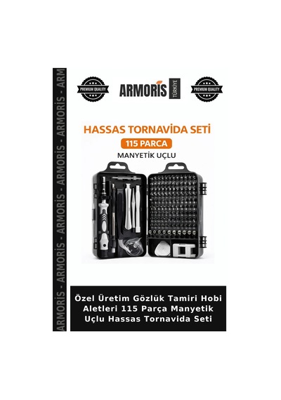 Özel Üretim Gözlük Tamiri Hobi Aletleri 115 Parça Manyetik Uçlu Hassas Tornavida Seti