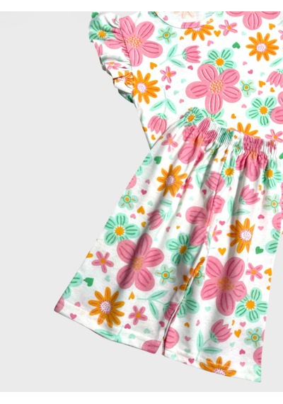 Aliş Kids Kız Çocuk Pamuklu Beyaz Pembe Çiçek Desenli Kolları Fırfırlı Kısa Kollu Şortlu Yazlık Pijama Takımı Pembe Beyaz Aliş Kids Kız Çocuk Pamuklu Beyaz Pembe Çiçek Desenli Kolları Fırfırlı Kısa Kollu Şortlu Yazlık Pijama Takımı Pembe Beyaz