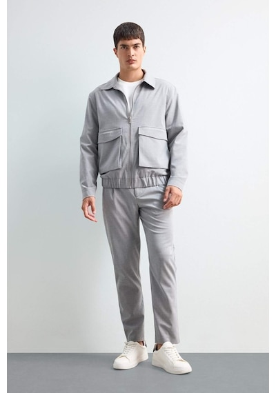 Defacto Relax Fit Polo Yaka Fermuarlı Mont F0417ax25augr377 Gri