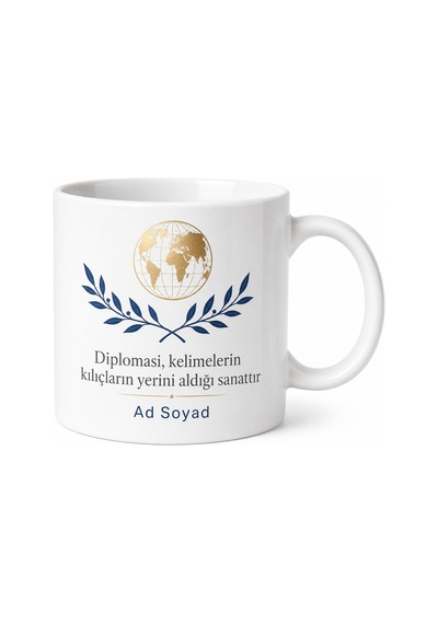 Uluslararası İlişkiler Okuyanlara Diplomatik Çözümler Siyaset Kupa Hediye Bardak Beyaz / Çok Renkli