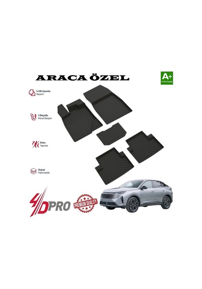 Peugeot 3008 Hybrıt 4-d Havuzlu Kauçuk Paspas Siyah 2024 2025 2026
