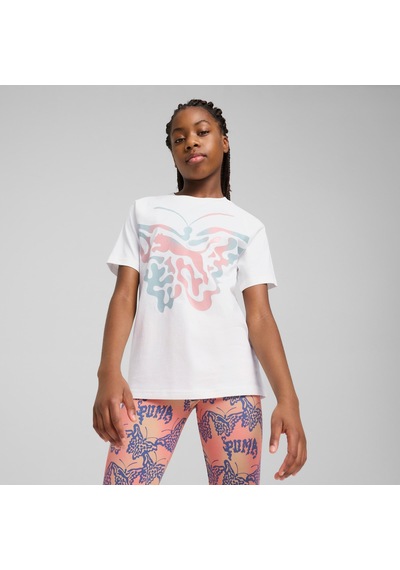Puma Butterfly Vıbe Genç Logolu Antrenman Tişörtü 629884 02 - Beyaz
