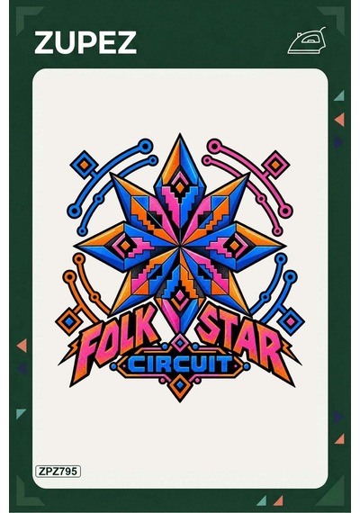 Zpz795 Folk Star Circuit Ütüyle Uygulanabilir Transfer Baskı - 911529886