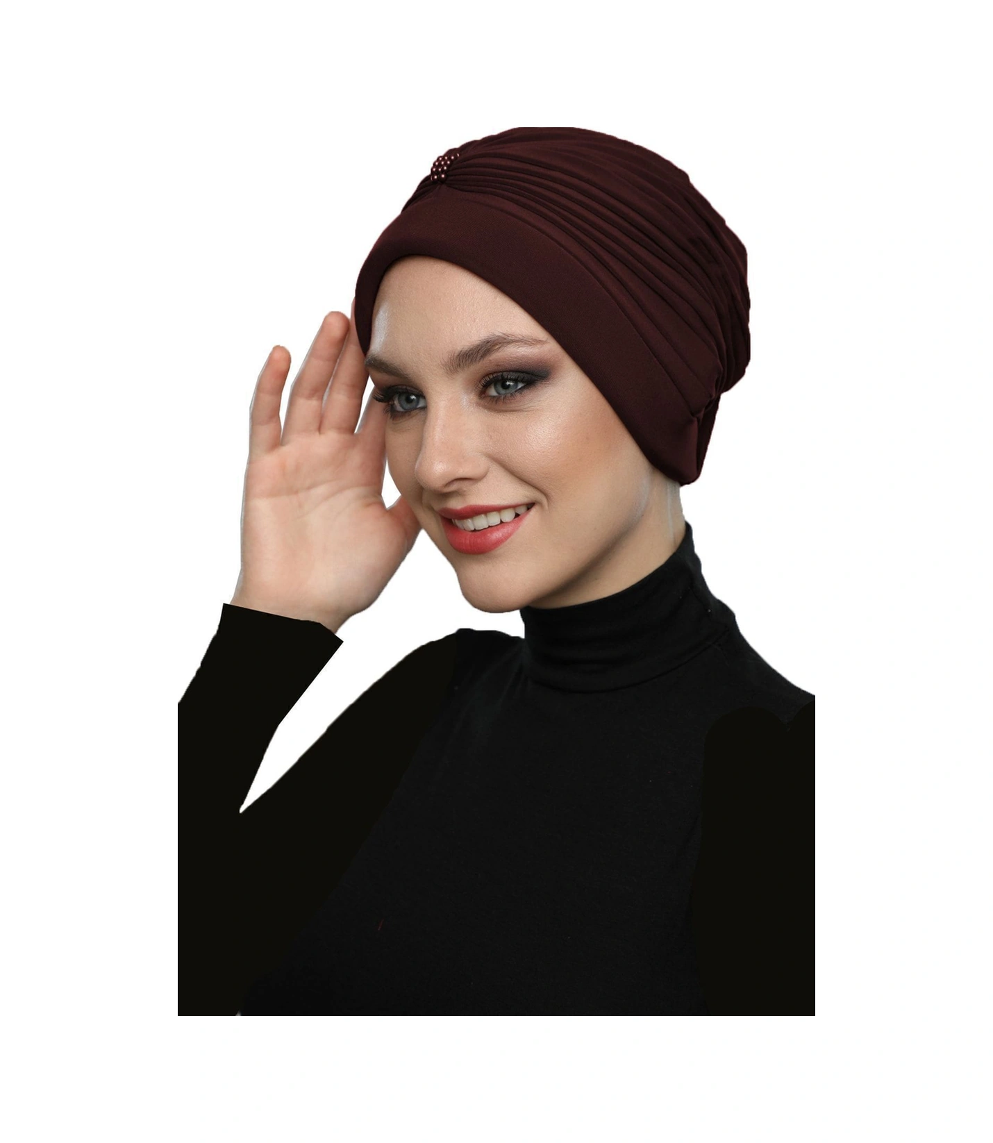 Elysianfidan Incili - Inci Işlemeli Kahve Hazır Türban Tesettür Bone Kahve Elysianfidan Incili - Inci Işlemeli Kahve Hazır Türban Tesettür Bone Kahve
