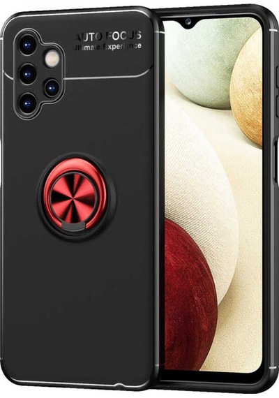 Samsung Uyumlu Galaxy A13 4g Kılıf Zore Ravel Silikon Kapak Siyah-Kırmızı