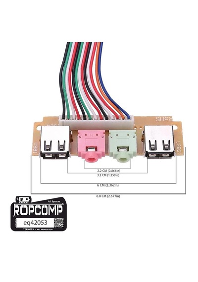 Pc Ön Panel 9 Pin Usb2 + 3.5mm Port Kulaklık + Mikrofon Kablosu