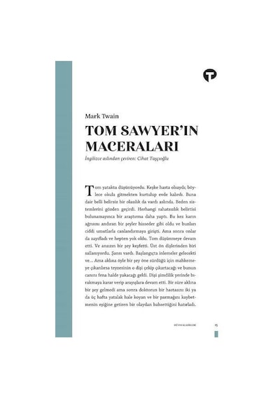 Tom Sawyer'ın Maceraları - Mark Twain - Turkuvaz Kitap