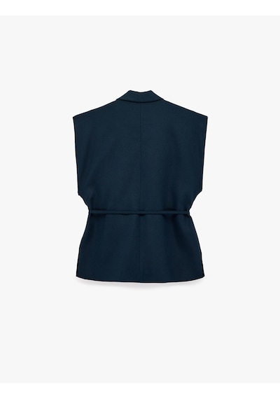 Koton Keten Görünümlü Bağlama Detaylı Cepli Kolsuz Blazer Yelek Lacivert 6sak20184ew Lacivert - Mavi Koton Keten Görünümlü Bağlama Detaylı Cepli Kolsuz Blazer Yelek Lacivert 6sak20184ew Lacivert - Mavi