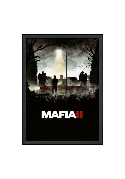Mafia Siyah Ahşap Çerçeveli Poster, Dekoratif Oyun Duvar Tablosu