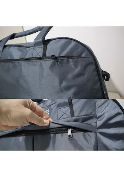 Bag Trend Bt Büyük Boy Seyahat Çantası İmperteks Kumaş Suya Dayanıklı 3 Gözlü Omuz Askılı Spor Ve Valiz Çantası Gri