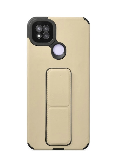 Xiaomi Redmi 9c Uyumlu Kılıf Mega Standlı Silikon - Gold