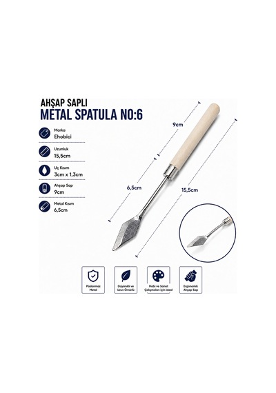 Ahşap Saplı Metal Spatula No:6 Diğer