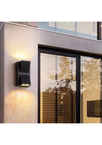 Rodos 7 Watt Modern Duvar Led Aplik 3200k Gün Işığı Çift Yönlü İç Ve Dış Mekan Aplik Ip44