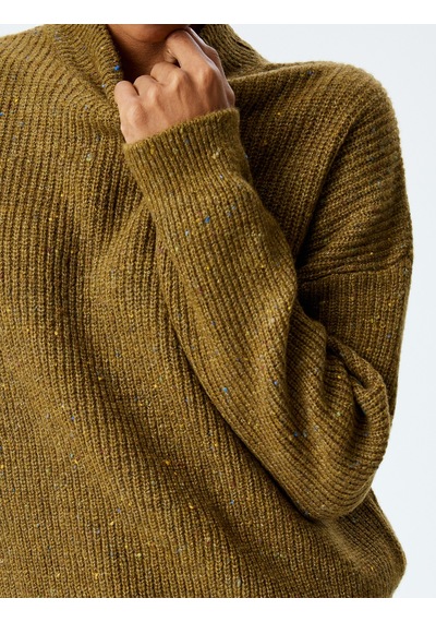Koton Oversize Balıkçı Yaka Triko Kazak Yeşil 5wak90738ht Zeytin Yeşili