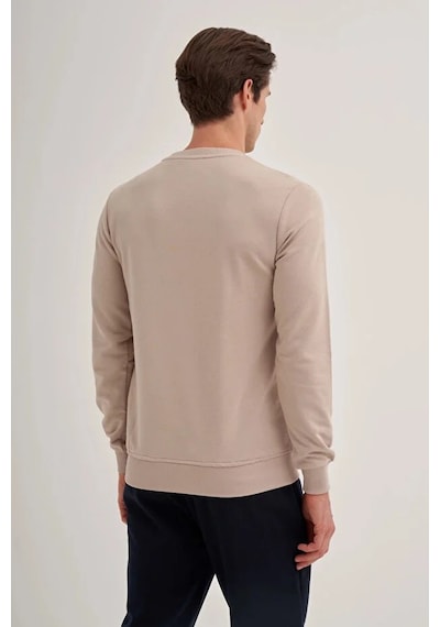 Cazador Slim Fit Mevsimlik 3 İplik Pamuk Karışımlı Sweatshirt-56100 Bej
