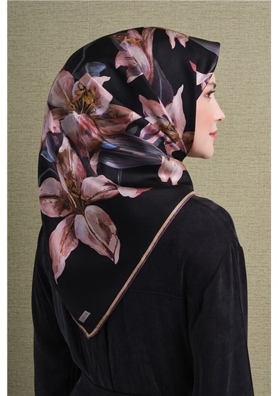 Armine Saf İpek Twill Eşarp 9620d 36 Zeytin Kahve