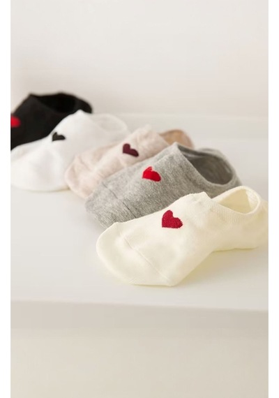 Hitit Socks Kadın 5 Çift Boğazı Olmayan Ayakkabıdan Görünmeye... Çok Renkli