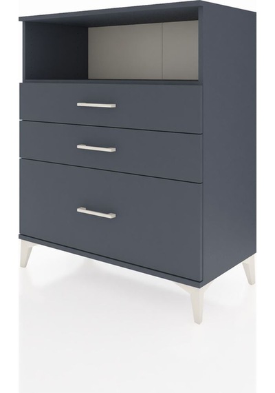 Hyperion Şifonyer Tek Raflı 3 Çekmeceli 88x44x106 Antrasit-an... Antrasit