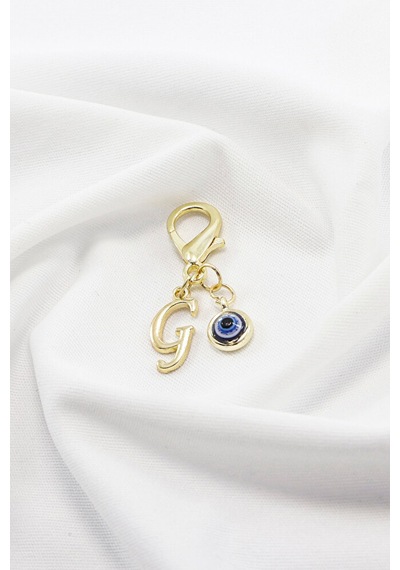 Metal G Harfi Nazar Boncuklu Klipsli Cüzdan Süsü Charm Gold Renkl 84623077