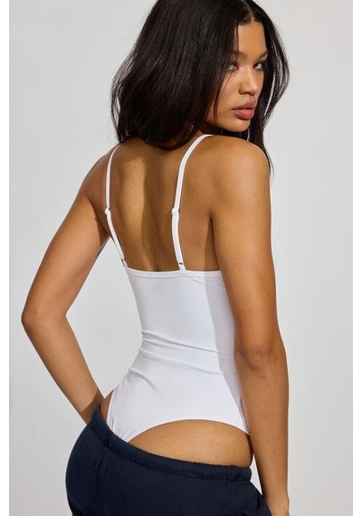 Madmext Beyaz Askılı Kadın Bodysuit Mg2542
