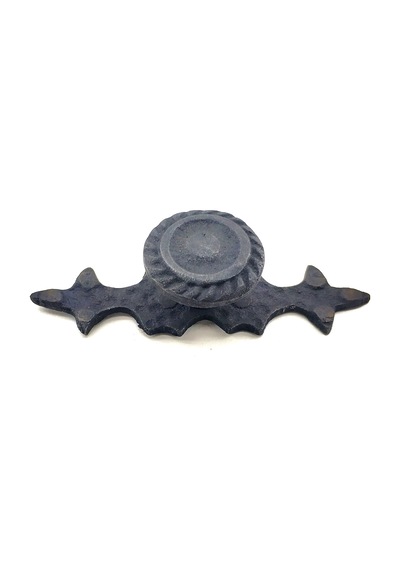 Antika Tarz Dekoratif Pirinç Çizgili Düğme - 25x80 Mm, Oksit Altın - Siyah