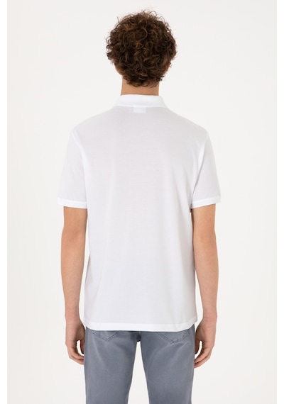 U.S. Polo Assn. Erkek Regular Fit Polo Yaka Beyaz Tişört 50306811-VR013
