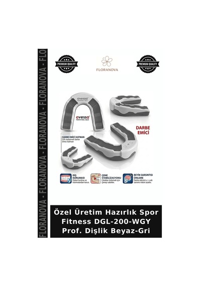 Özel Üretim Hazırlık Spor Fitness Dgl-200-wgy Prof. Dişlik Beyaz-gri Beyaz - Gri