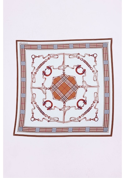 Kraliyet Deseni Model Fular Bandana Şal Estascarf 70x70 Cm Renkli