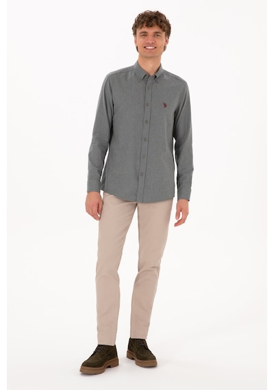 U.S. Polo Assn. Erkek Koyu Bej Slim Fit Kanvas / Chino Pantolon 50310340-VR088