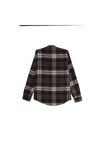 Tudors Erkek Slim Fit Dar Kesim Kareli Kışlık Oduncu Gömlek-42375 Haki