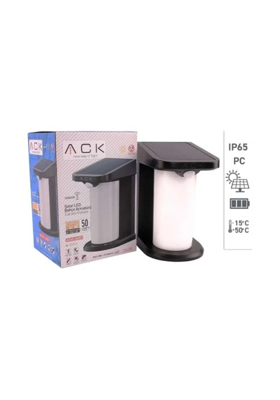 Ack Solar Led Duvar Apligi Dimli Siyah Ip54 127mmx105mmx179mm Ag60-04851