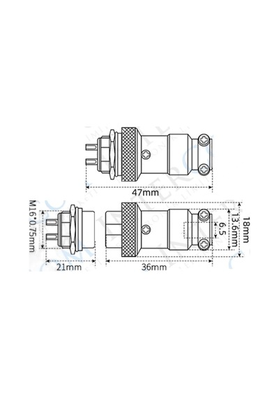 Ic-261m 12mm Mayk Dişi Şase 2p Konnektör