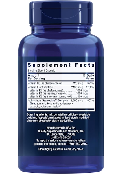 Life Extension Vitamins D And K1 And K2 Sea-ıodine