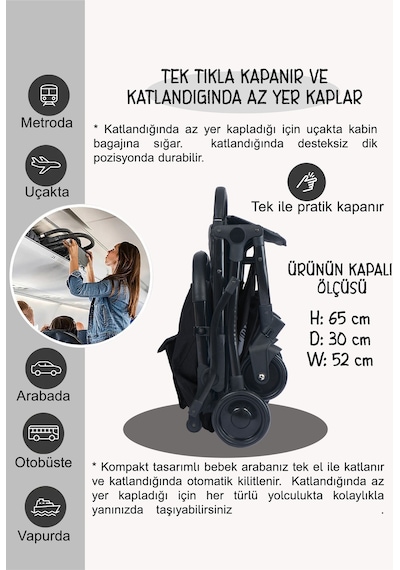 Mimma Kabin Boy Travel Sistem Ekstra Pedli Katlanabilir Bebek Arabası Puset