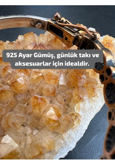 Otantik Yakut Zümrüt Ve Zirkon Taşlı 925 Ayar Gümüş Bileklik
