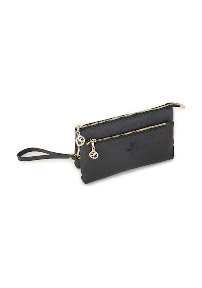 Nas Bag Kadın Çapraz Ve Clutch Çanta Bilek Ve Çapraz Askılı Siyah Gofraj 24x15 Cm Siyah Gofraj Siyah
