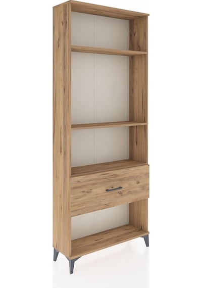 Arges Dolap 3 Raflı Tek Çekmeceli 88x30x221 Çam-çam Çam