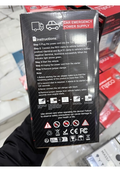 4in1 Akü Takviye Cihazı 16.000mah Akım Korumalı + Lastik Şişirme + Fener + Powerbank