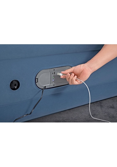 Bestway 67624 Alwayzaire Çift Kişilik Dahili Çift Pompalı Şişme Yatak 2.03m X 1.52m X 46cm Mavi