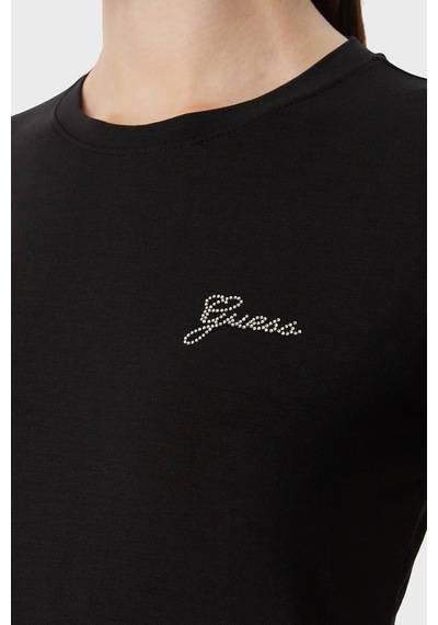 Guess New Ss Cn Mini Logolu T Shirt W6yı12k3751 Kadın T Shirt W6yı12 K3751 Jblk Siyah
